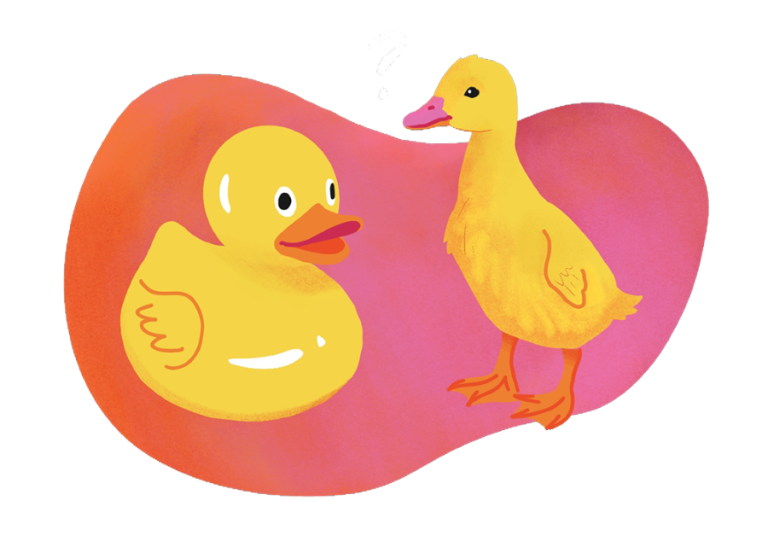 AI generated vs human first graphic ducks
